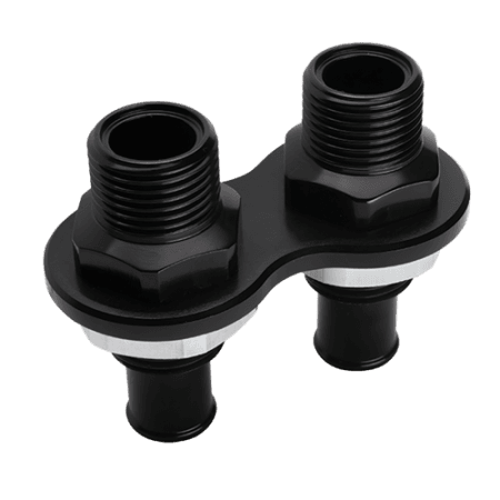 Billet Specialties BLK66825 - Heat Bulkhead Push-On 2-Port Black