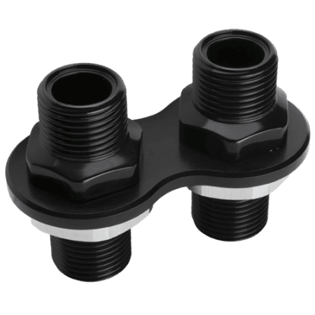 Billet Specialties BLK66820 - Heat Bulkhead 2-Port Black