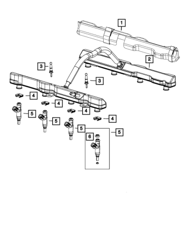Mopar 05038337AB - 5.7/6.4 42lb Fuel Injector