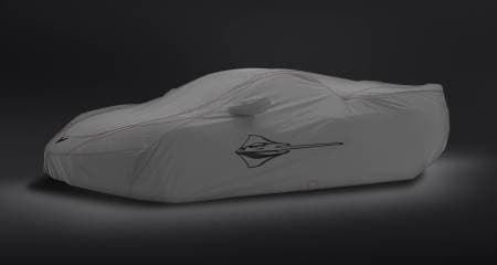 GM Accessories 85138417 - C8 Corvette Premium Outdoor Car Cover in Gray with Stingray Logo